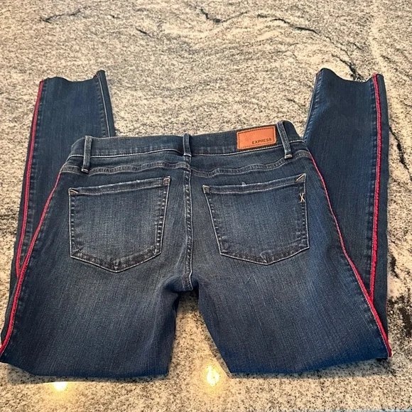 Express Denim Perfect Women's Dark Blue Jeans - Picture 3 of 6